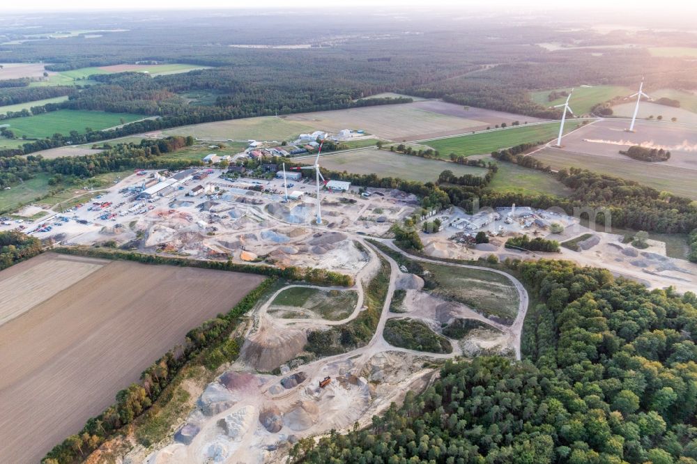 Aerial photograph Volkstorf - Building Materials and logistics center Manzke KSR GmbH in Volkstorf in the state Lower Saxony, Germany