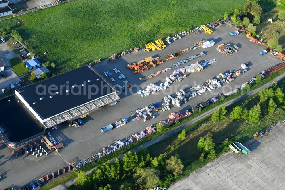 Aerial photograph Osterburg (Altmark) - Building Materials on Schilddorf in Osterburg (Altmark) in the state Saxony-Anhalt, Germany