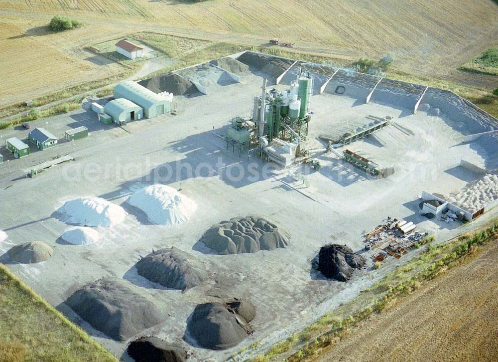 Gramzow / Mecklenburg - Vorpommern from the bird's eye view: Baustoffwerk in Gramzow zum Bau der A20 Bereich des Autobahndreieckes Gramzow bei Prenzlau.