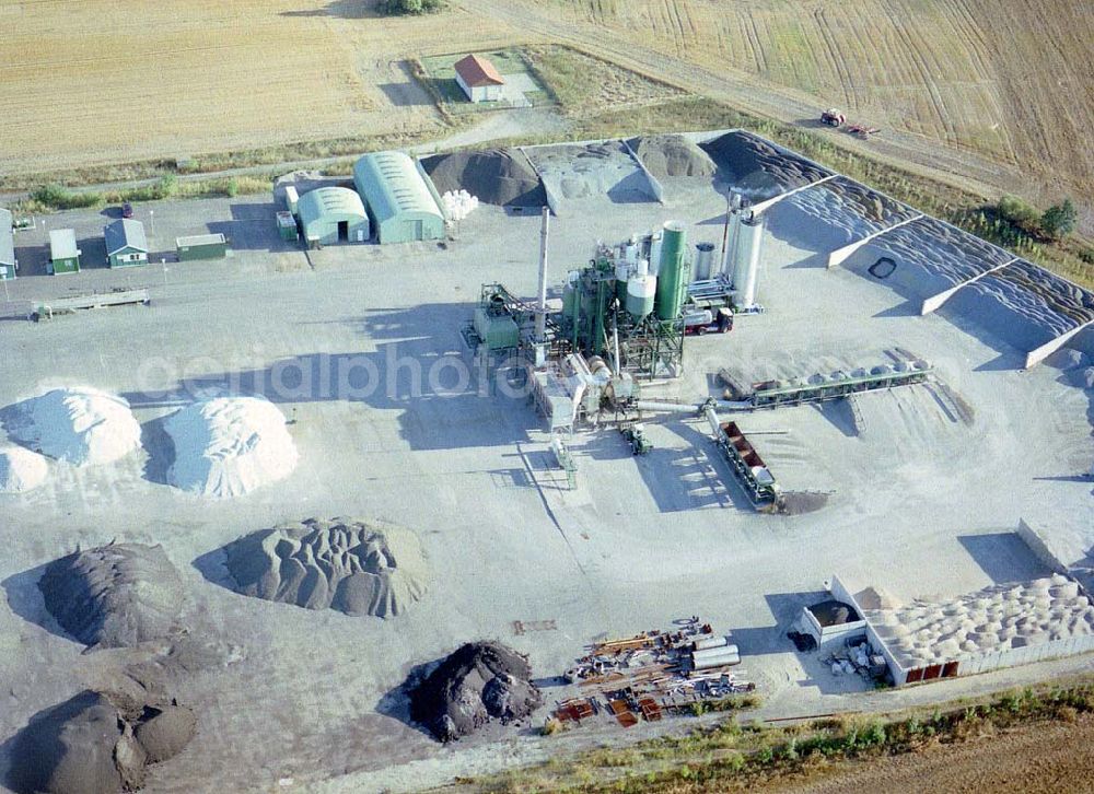 Aerial image Gramzow / Mecklenburg - Vorpommern - Baustoffwerk in Gramzow zum Bau der A20 Bereich des Autobahndreieckes Gramzow bei Prenzlau.