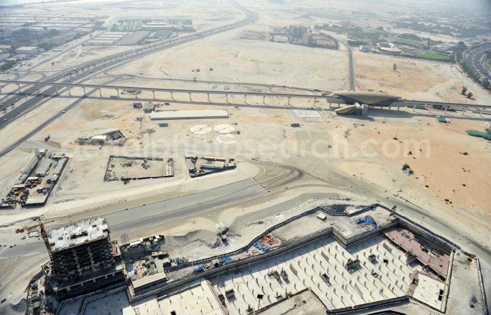 Aerial photograph Dubai - View of the urban development area Dubai Culture Village at the shores of Dubai Creek. Dubai Culture Village is a multi-purpose development project which will include a harbour and several cultural and exhibition centres