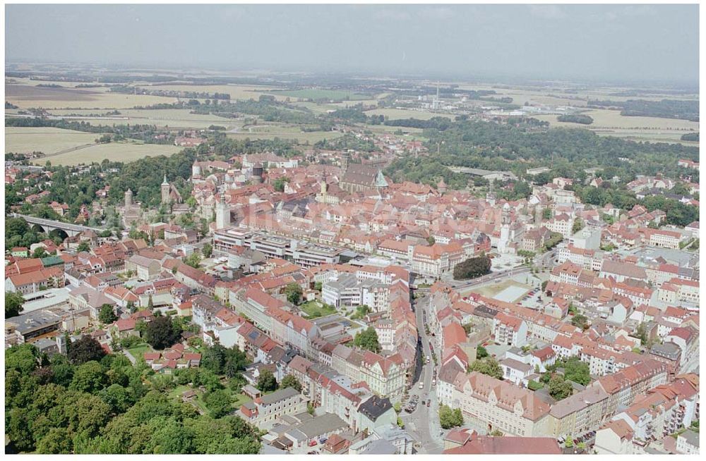 Aerial photograph Bautzen - 15.08.2004, Bautzen Blick auf das Stadtzentrum Bautzen. Die Stadt Bautzen feierte 2002 ihr 1000-jähriges Bestehen und hat heute mehr als 42000 Einwohner.