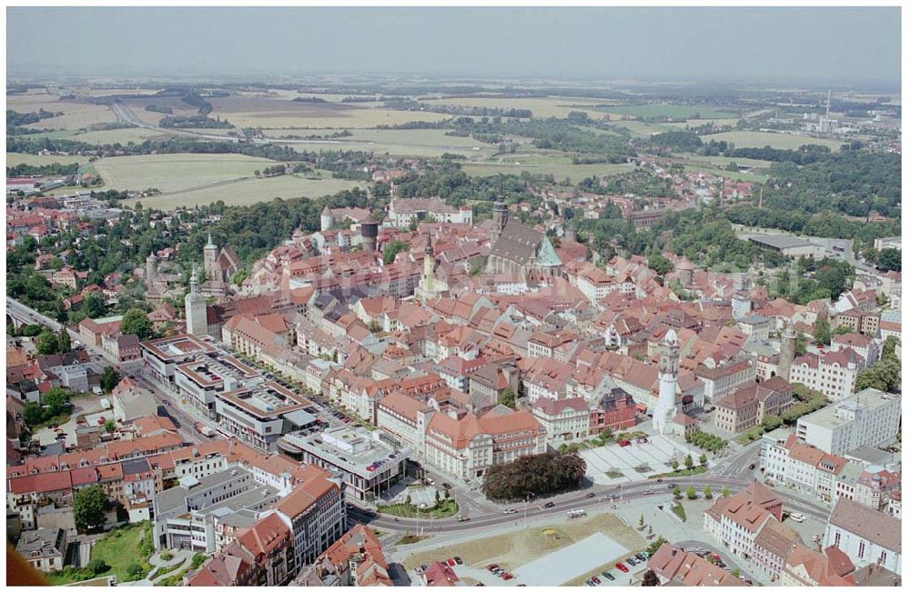 Bautzen from above - 15.08.2004, Bautzen Blick auf das Stadtzentrum Bautzen. Die Stadt Bautzen feierte 2002 ihr 1000-jähriges Bestehen und hat heute mehr als 42000 Einwohner.