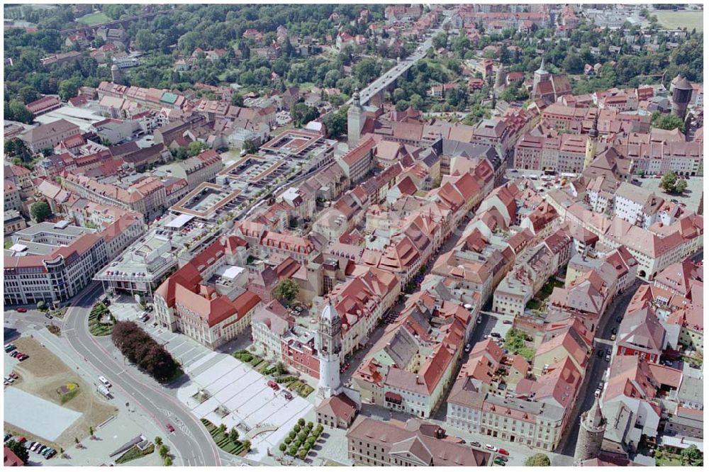 Bautzen from the bird's eye view: 15.08.2004, Bautzen Blick auf das Stadtzentrum Bautzen. Die Stadt Bautzen feierte 2002 ihr 1000-jähriges Bestehen und hat heute mehr als 42000 Einwohner.