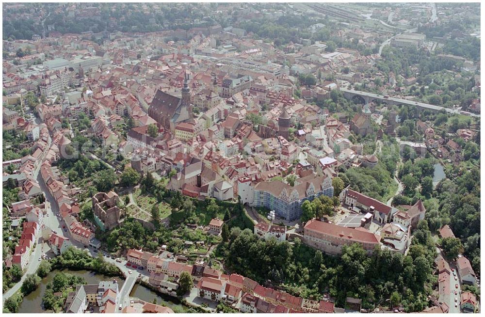 Aerial image Bautzen - 15.08.2004, Bautzen Blick auf das Stadtzentrum Bautzen. Die Stadt Bautzen feierte 2002 ihr 1000-jähriges Bestehen und hat heute mehr als 42000 Einwohner.