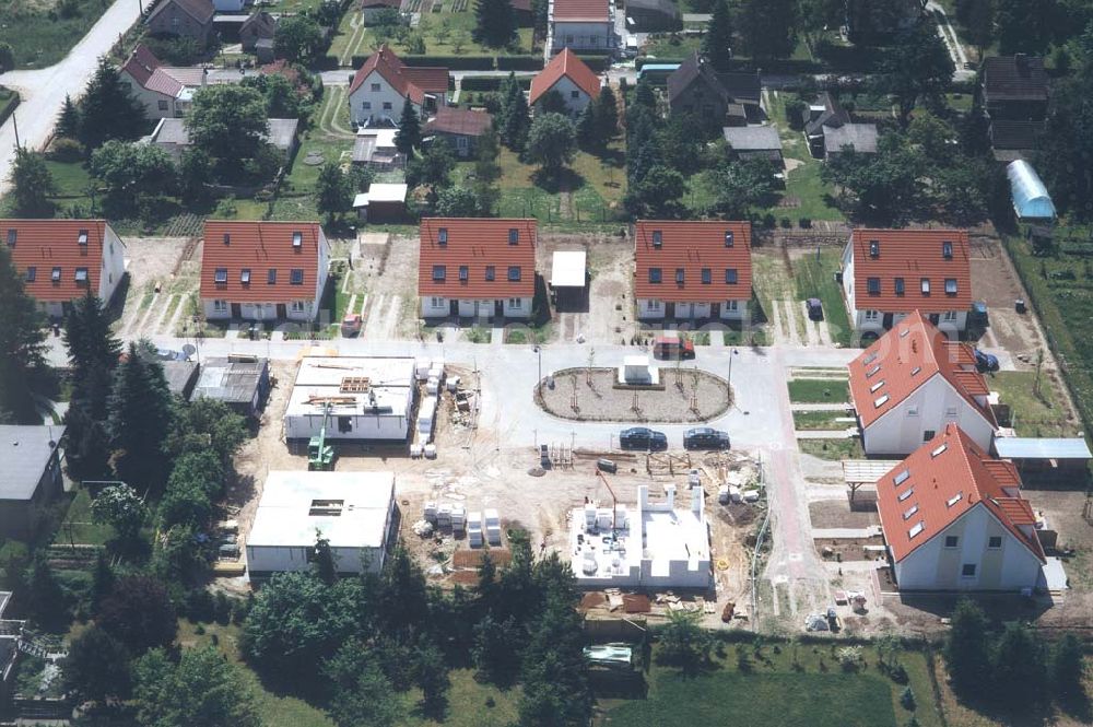 Aerial image Müncheberg / Brandenburg - Bauvorhaben der NCC-SIAB Bau GmbH an der Hochstraße in Müncheberg / Brandenburg.