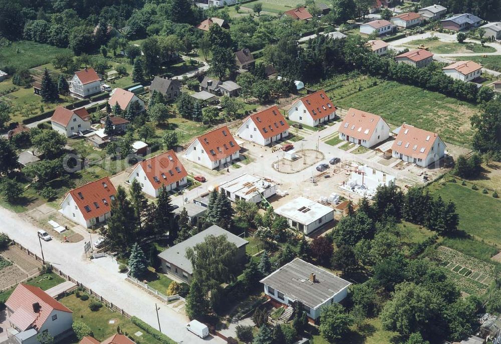 Aerial photograph Müncheberg / Brandenburg - Bauvorhaben der NCC-SIAB Bau GmbH an der Hochstraße in Müncheberg / Brandenburg.