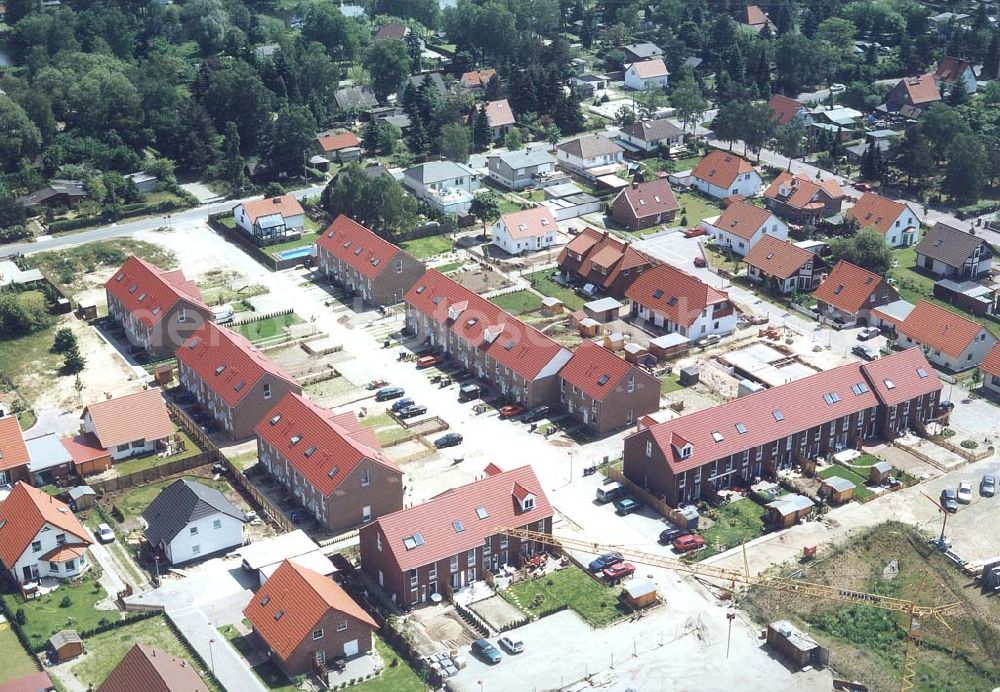 Oranienburg / Brandenburg from the bird's eye view: Bauvorhaben der NCC-SIAB Bau GmbH in Oranienburg / Brandenburg.