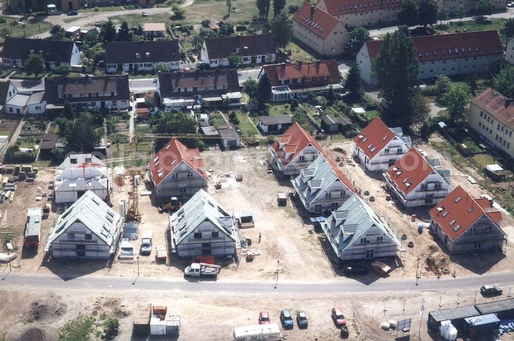 Aerial photograph Fürstenwalde / Brandenburg - Bauvorhaben der NCC-SIAB Bau GmbH am Ring der Freundschaft in Fürstenwalde / Brandenburg.