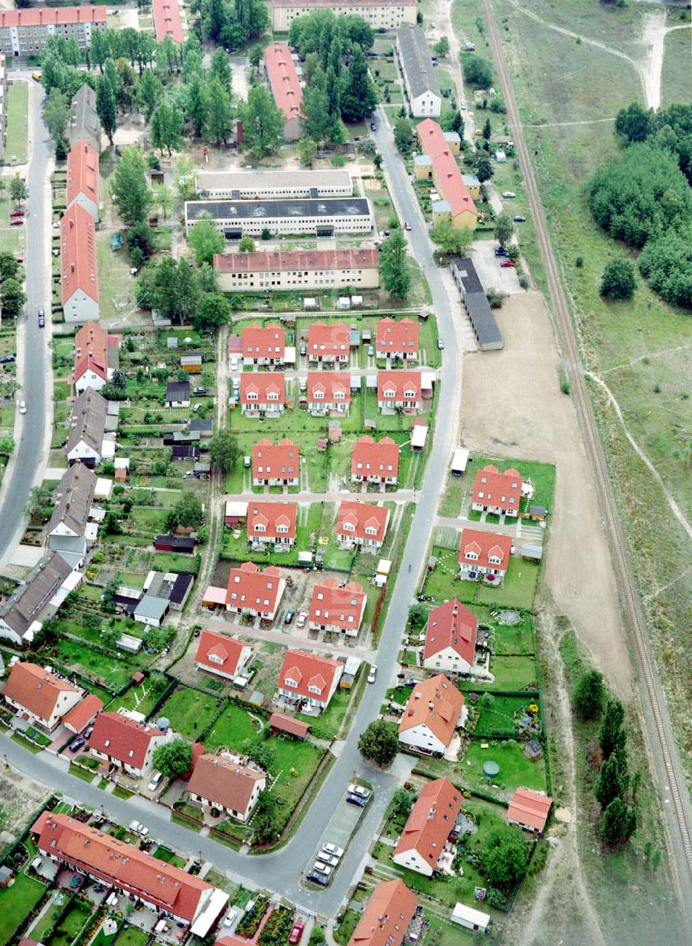 Fürstenwalde / Brandenburg from above - Bauvorhaben der NCC-SIAB Bau GmbH am Ring der Freundschaft in Fürstenwalde / Brandenburg.