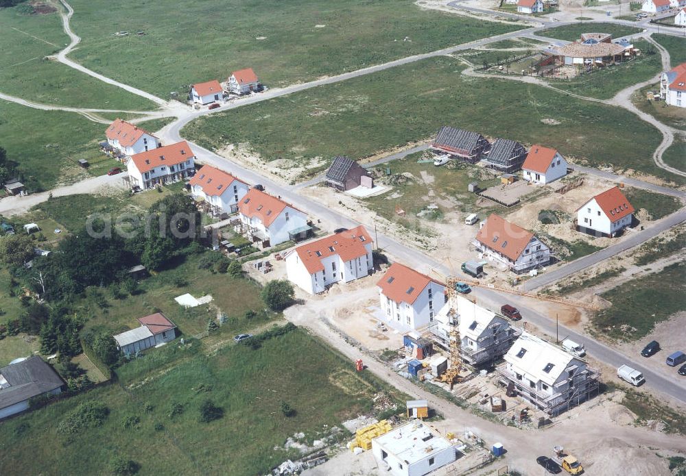 Woltersdorf / Brandenburg from above - Bauvorhaben der NCC-SIAB Bau GmbH in Woltersdorf / Brandenburg.