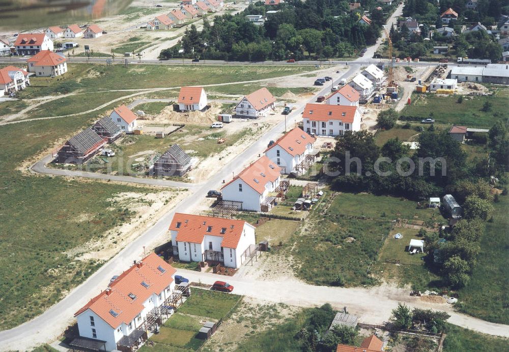 Woltersdorf / Brandenburg from the bird's eye view: Bauvorhaben der NCC-SIAB Bau GmbH in Woltersdorf / Brandenburg.