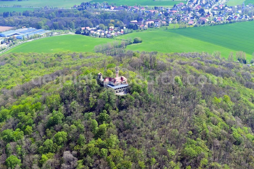 Aerial photograph Görlitz - Structure of the observation tower Landeskrone in Goerlitz in the state Saxony, Germany