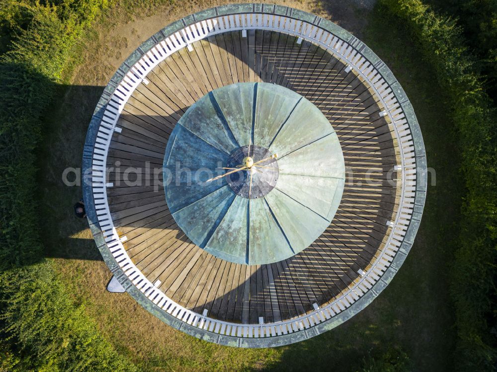 Herrnhut from above - Structure of the observation tower Altan on Hutberg in Herrnhut in the state Saxony, Germany