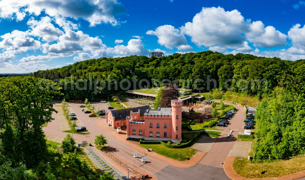 Binz from the bird's eye view: Structure of the observation tower Baumwipfelpfad in Naturerbe Zentrum Ruegen in Binz in the state Mecklenburg - Western Pomerania, Germany