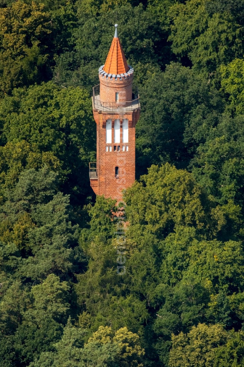 Neubrandenburg from the bird's eye view: Structure of the observation tower Behmshoehe in Neubrandenburg in the state of Mecklenburg - Western Pomerania