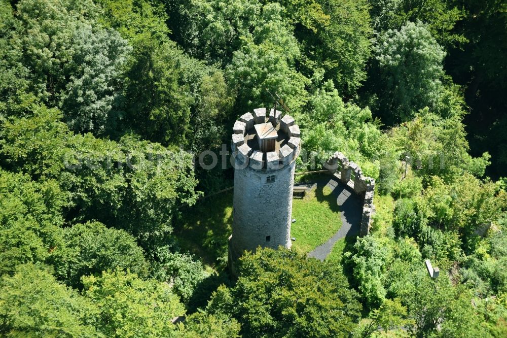 Marsberg from the bird's eye view: Structure of the observation tower Bilsteinturm in Marsberg in the state North Rhine-Westphalia, Germany