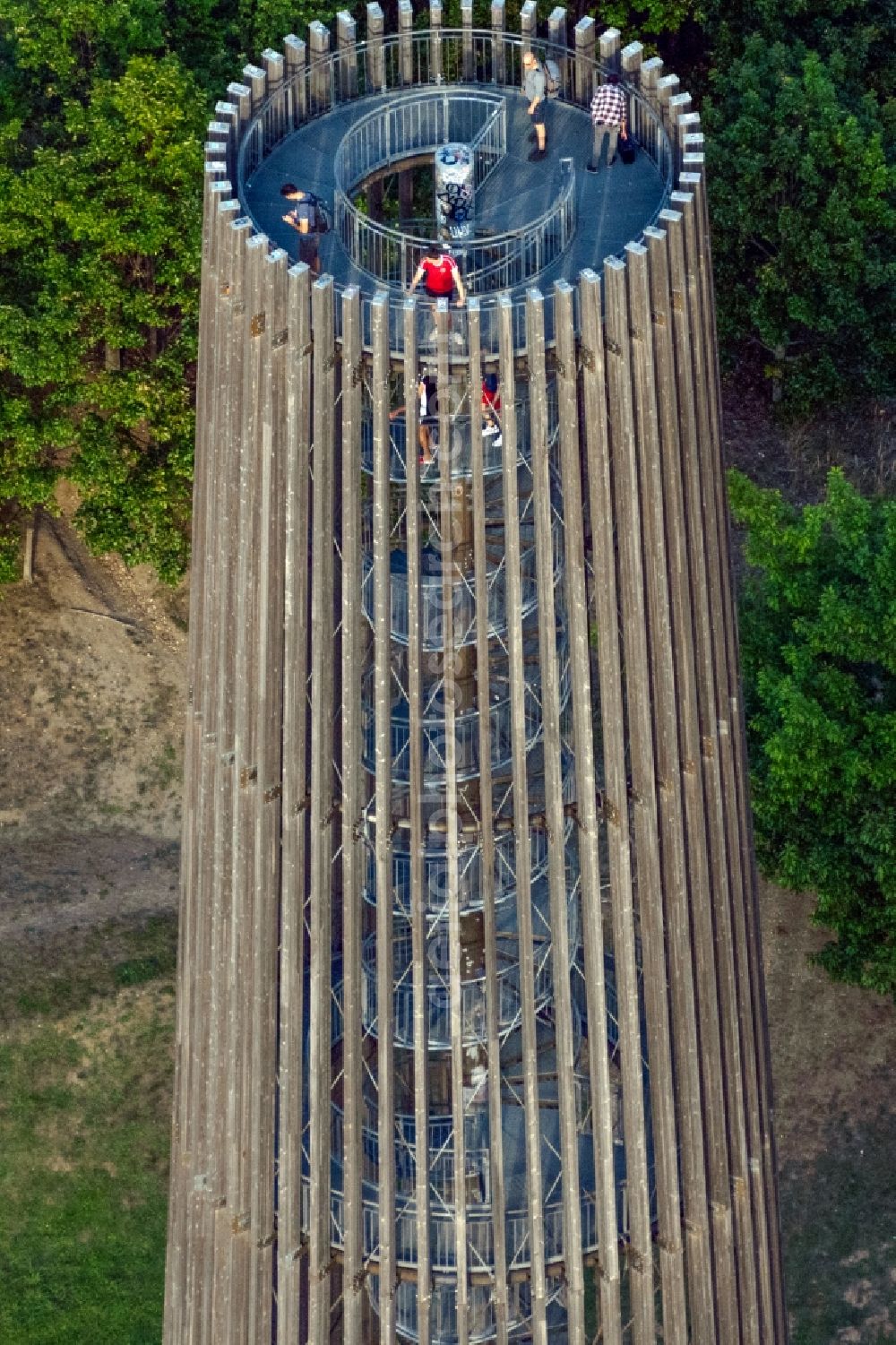 Aerial image Hartmannsdorf - Structure of the observation tower auf of Bistumshoehe in Hartmannsdorf in the state Saxony, Germany