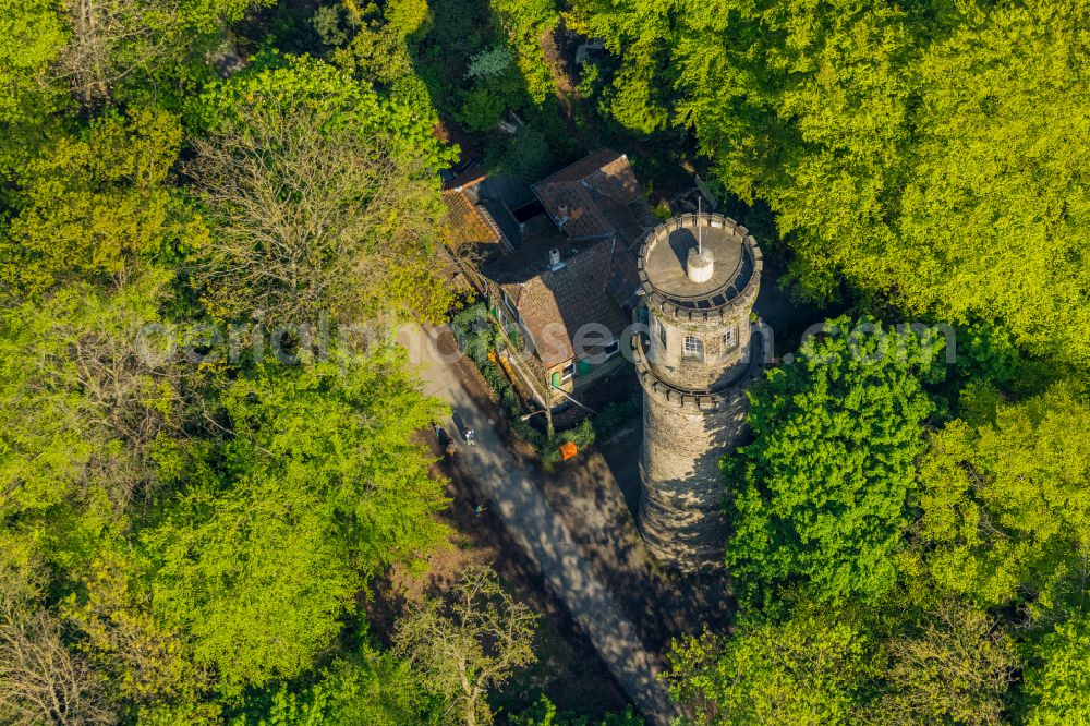 Witten from the bird's eye view: Structure of the observation tower Helenenturm on street Helenenbergweg in Witten at Ruhrgebiet in the state North Rhine-Westphalia, Germany