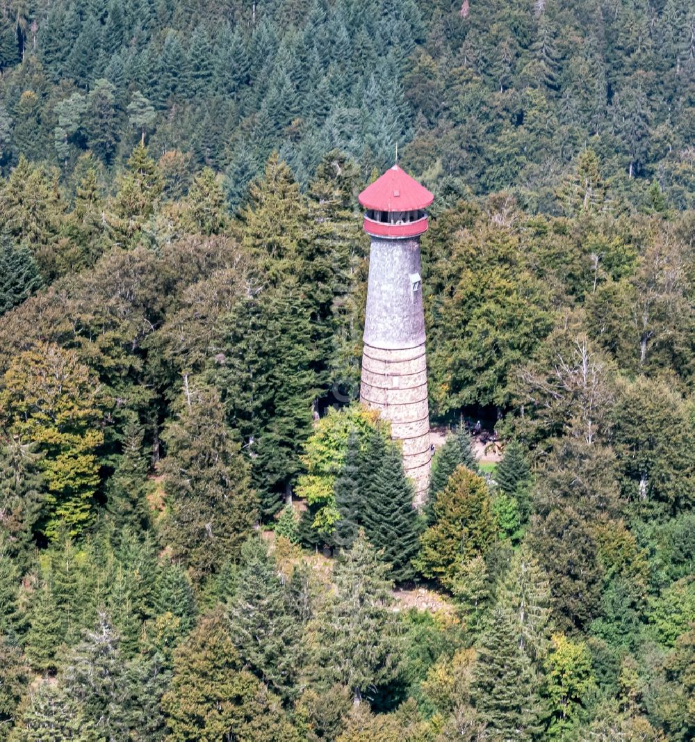 Aerial photograph Schopfheim - Structure of the observation tower Hohe Moehr in Schopfheim in the state Baden-Wurttemberg, Germany