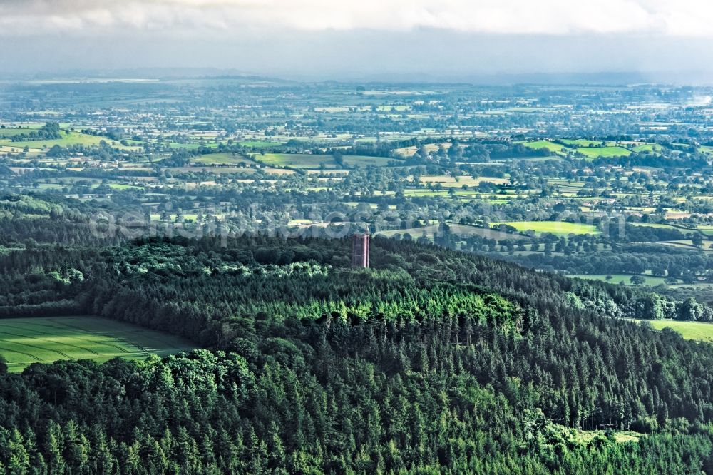 Aerial photograph South Brewham - Structure of the observation tower King Alfred's Tower on Tower Rd in South Brewham in United Kingdom