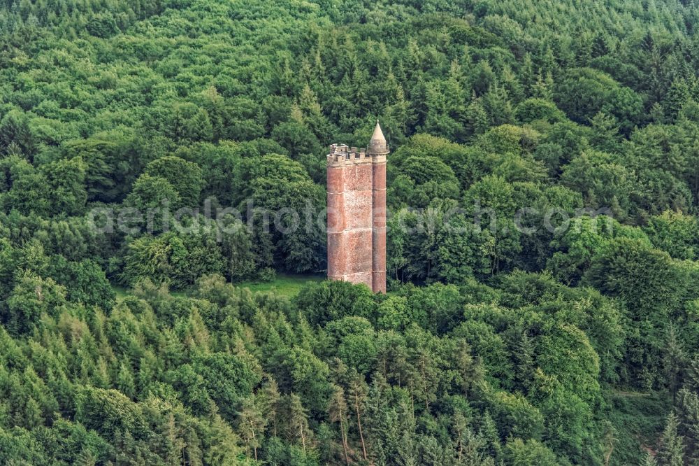 Aerial image South Brewham - Structure of the observation tower King Alfred's Tower on Tower Rd in South Brewham in United Kingdom