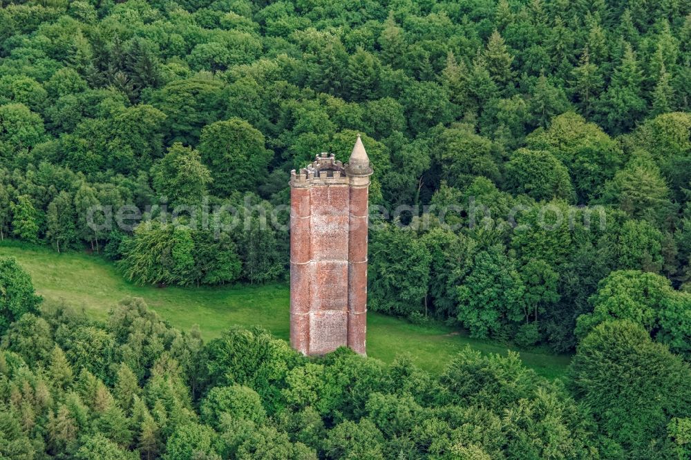 Aerial photograph South Brewham - Structure of the observation tower King Alfred's Tower on Tower Rd in South Brewham in United Kingdom