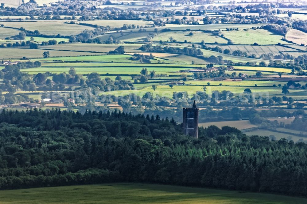 Aerial photograph South Brewham - Structure of the observation tower King Alfred's Tower on Tower Rd in South Brewham in United Kingdom