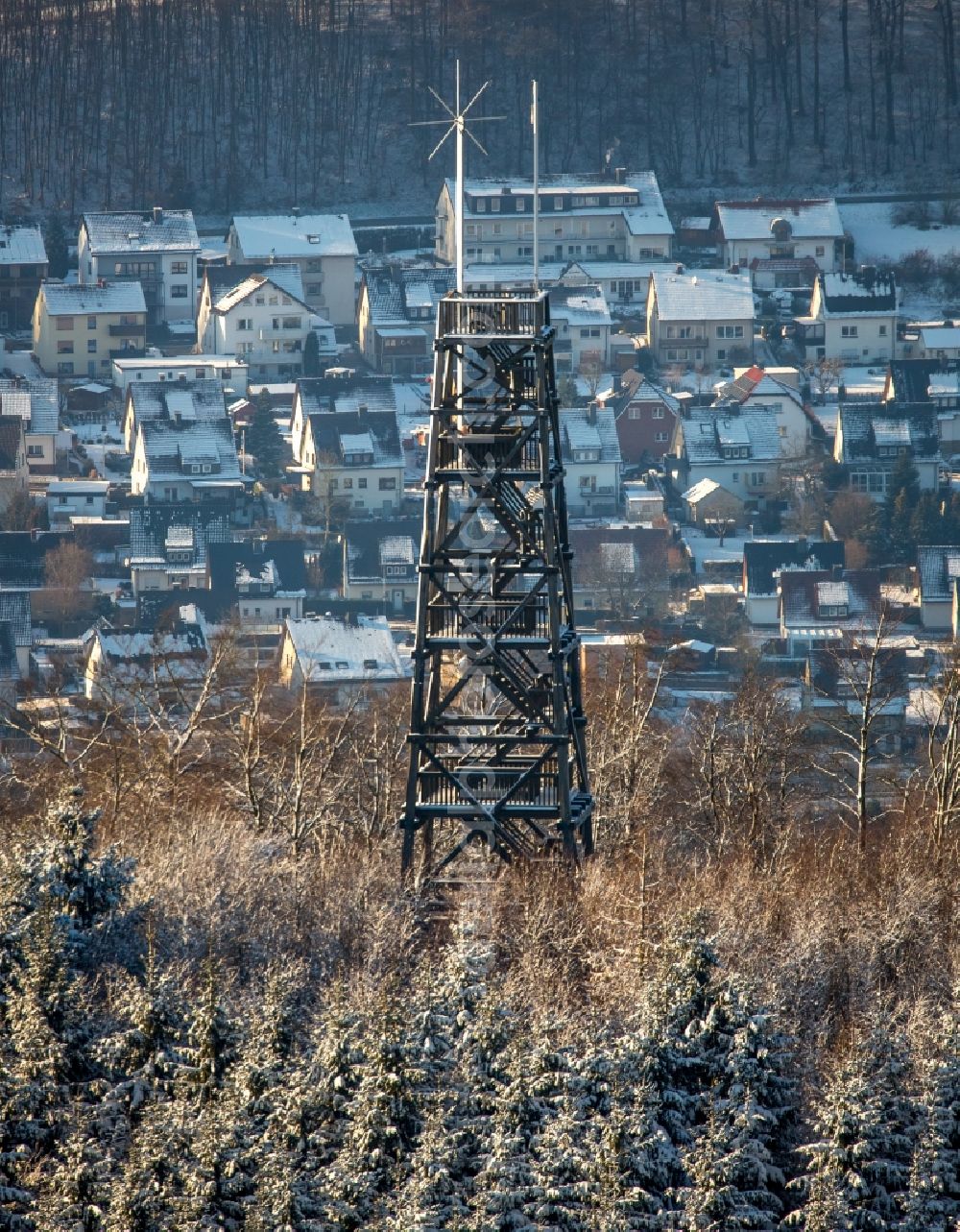 Aerial photograph Meschede - Structure of the observation tower Kueppelturm in Meschede in the state North Rhine-Westphalia