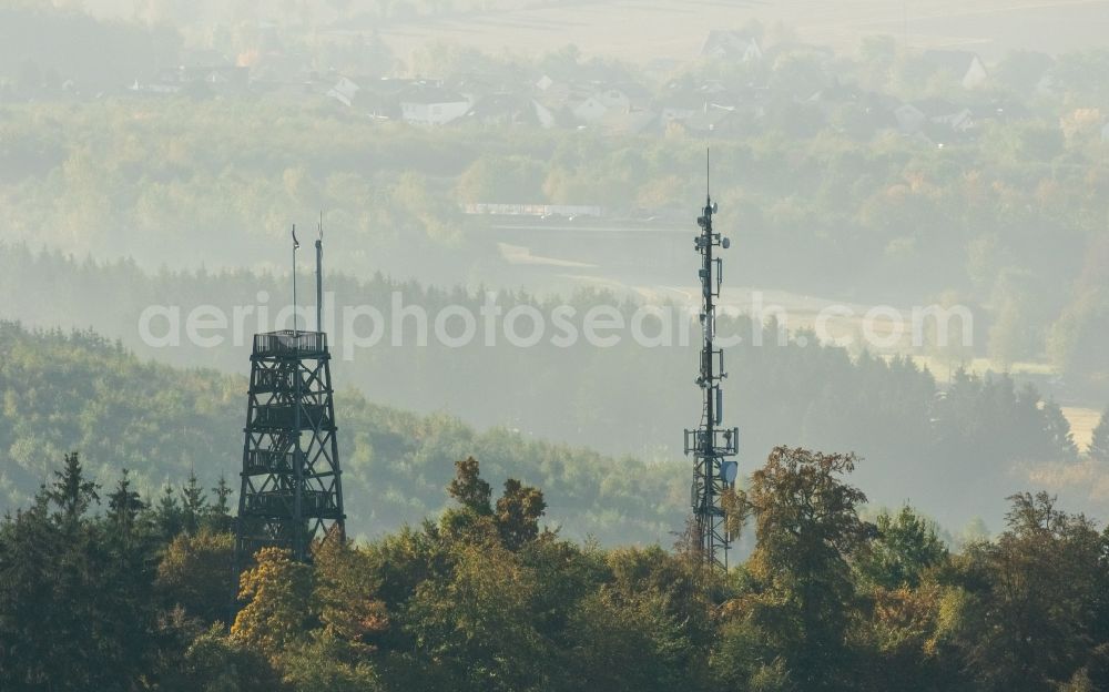 Aerial photograph Meschede - Structure of the observation tower Kueppelturm in Meschede in the state North Rhine-Westphalia