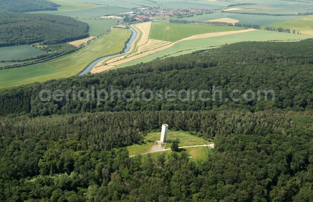 Aerial image Nebra (Unstrut) - Structure of the observation tower and Himmelsauge on Mittelberg in Nebra (Unstrut) in the state Saxony-Anhalt, Germany