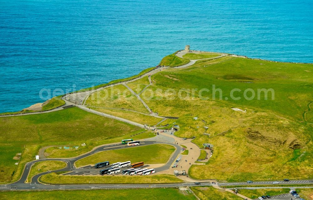 Clare from above - Structure of the observation tower O'Brien's Tower Burren Way in Clare, Ireland