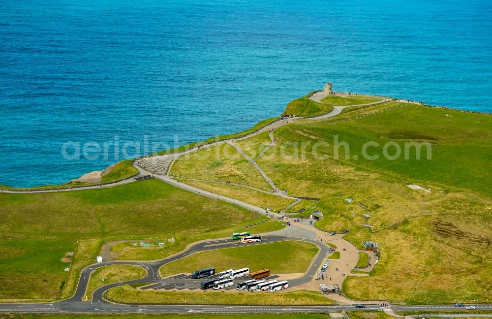 Clare from the bird's eye view: Structure of the observation tower O'Brien's Tower Burren Way in Clare, Ireland