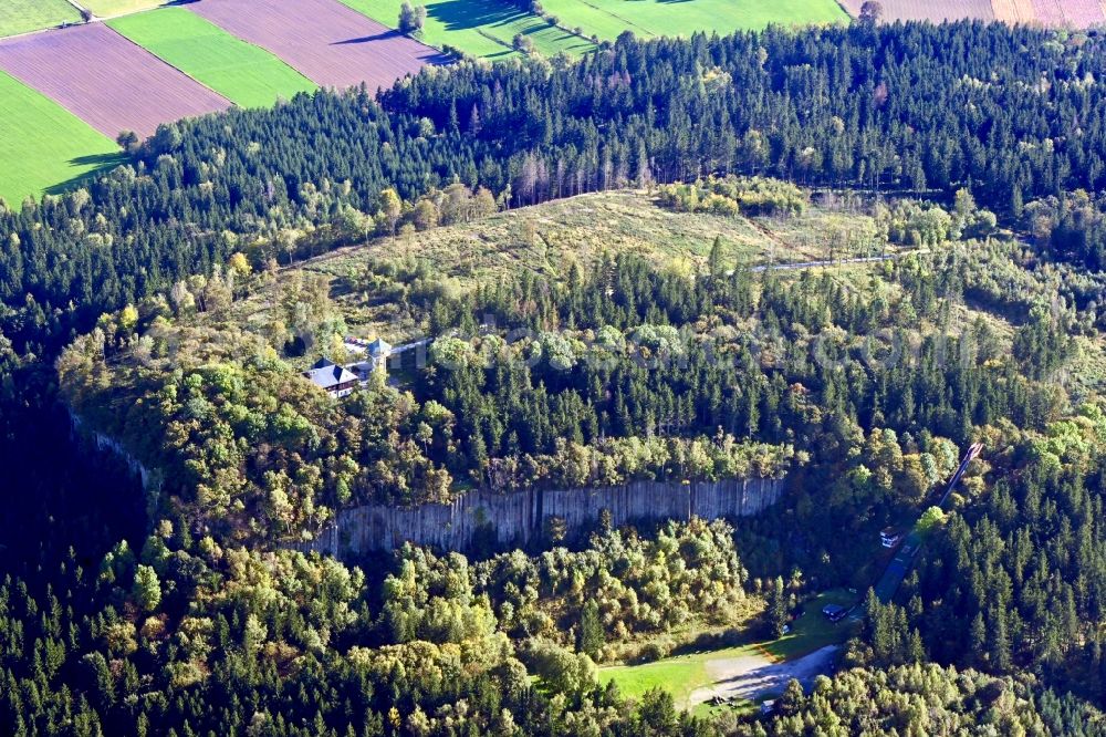 Scheibenberg from the bird's eye view: Structure of the observation tower in Scheibenberg in the state Saxony, Germany