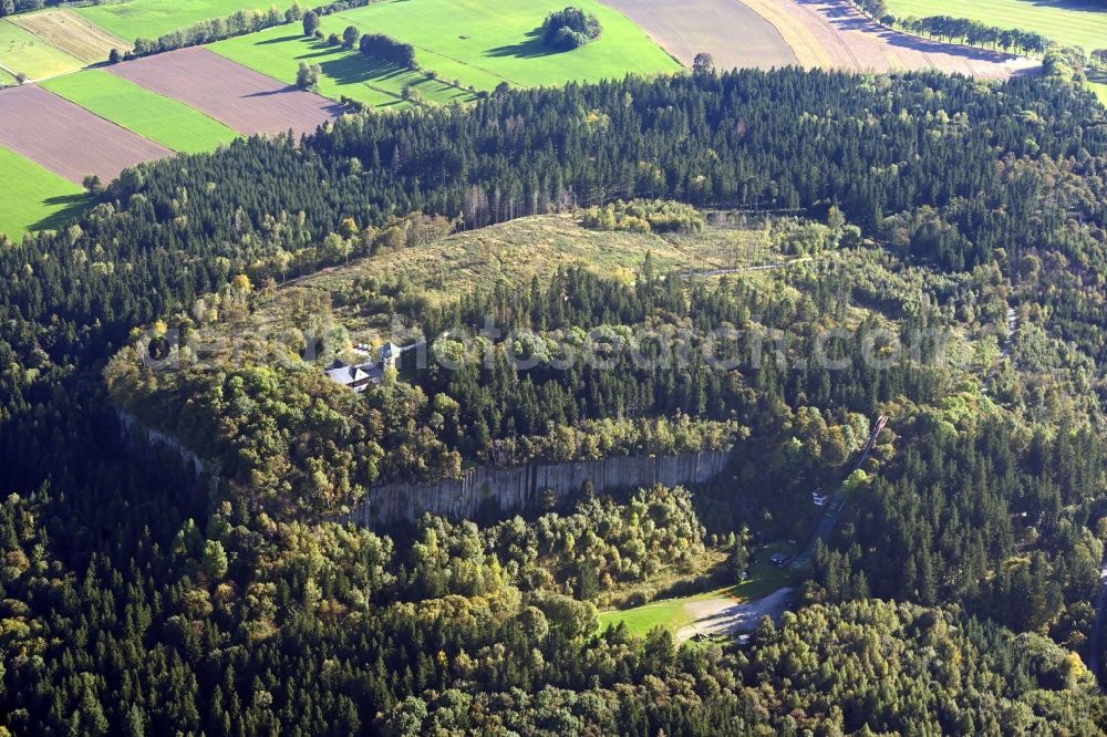 Aerial photograph Scheibenberg - Structure of the observation tower in Scheibenberg in the state Saxony, Germany