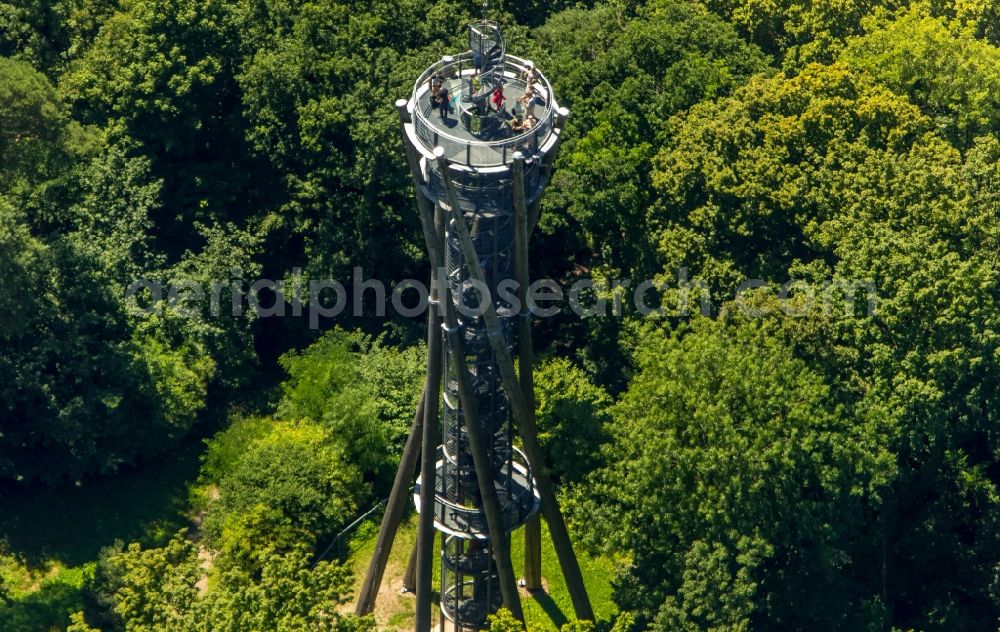 Aerial image Freiburg im Breisgau - Structure of the observation tower Schlossbergturm in Freiburg im Breisgau in the state Baden-Wuerttemberg