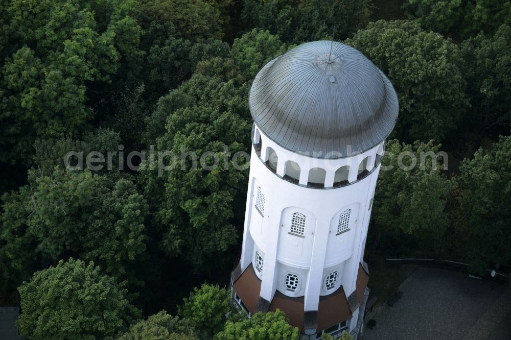 Aerial photograph Burgstädt - Structure of the observation tower Taurasteinturm in Burgstaedt in the state of Saxony. THe landmarks of the town is used as an events location and is located in the East of the town in a forest