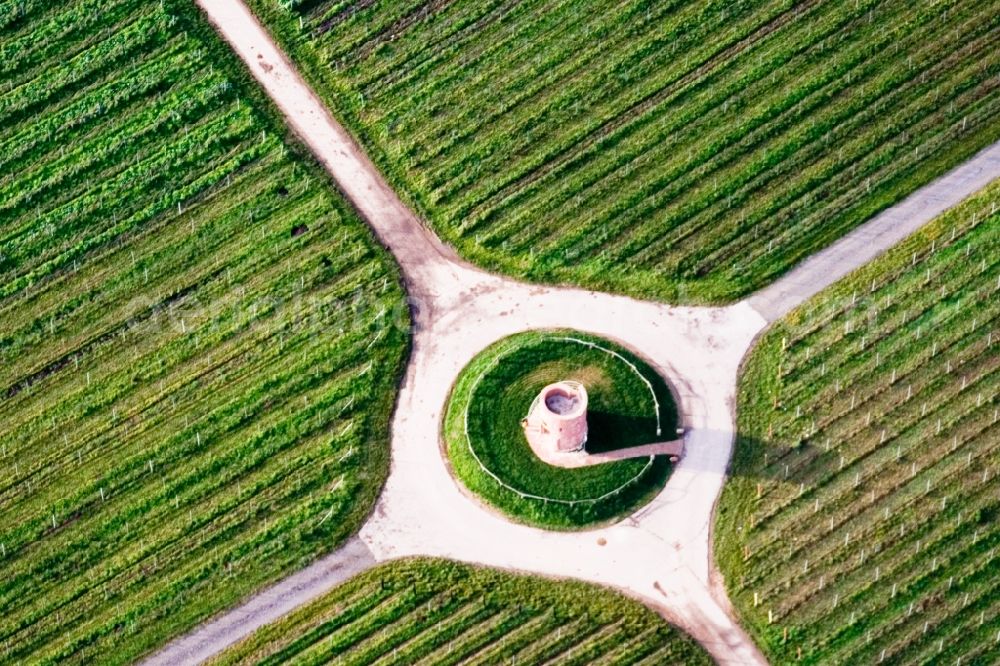 Aerial photograph Hochstadt (Pfalz) - Structure of the observation tower Winzerturm in the wine yards in Hochstadt (Pfalz) in the state Rhineland-Palatinate