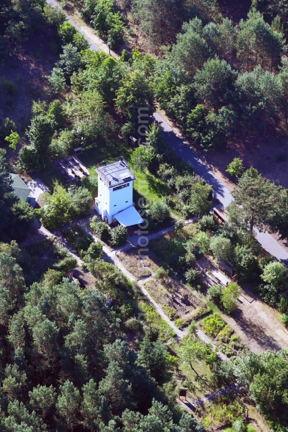 Berlin from the bird's eye view: Structure of the Deutsche Waldjugend - Naturschutz Turm in Berlin, Germany