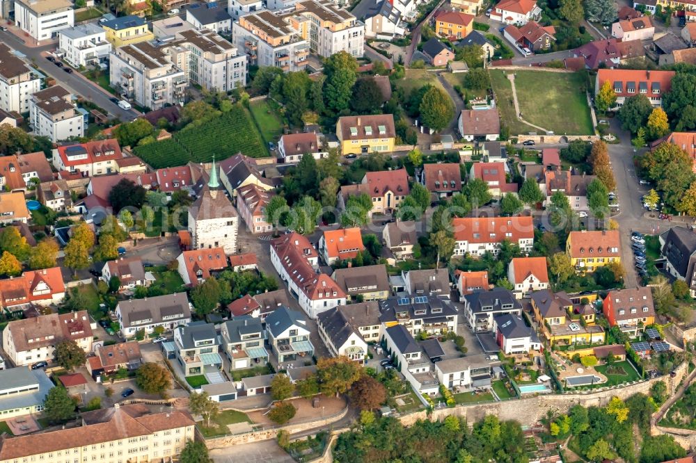 Aerial image Breisach am Rhein - Structure of Radbrunnenturm on Pforrgasse in Breisach am Rhein in the state Baden-Wurttemberg, Germany