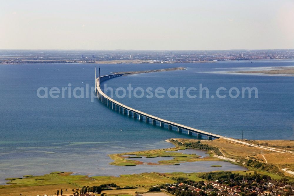 Aerial image Malmö - Construction of the Öresund Bridge between Malmö and Saltholm in the province of Skåne in Sweden