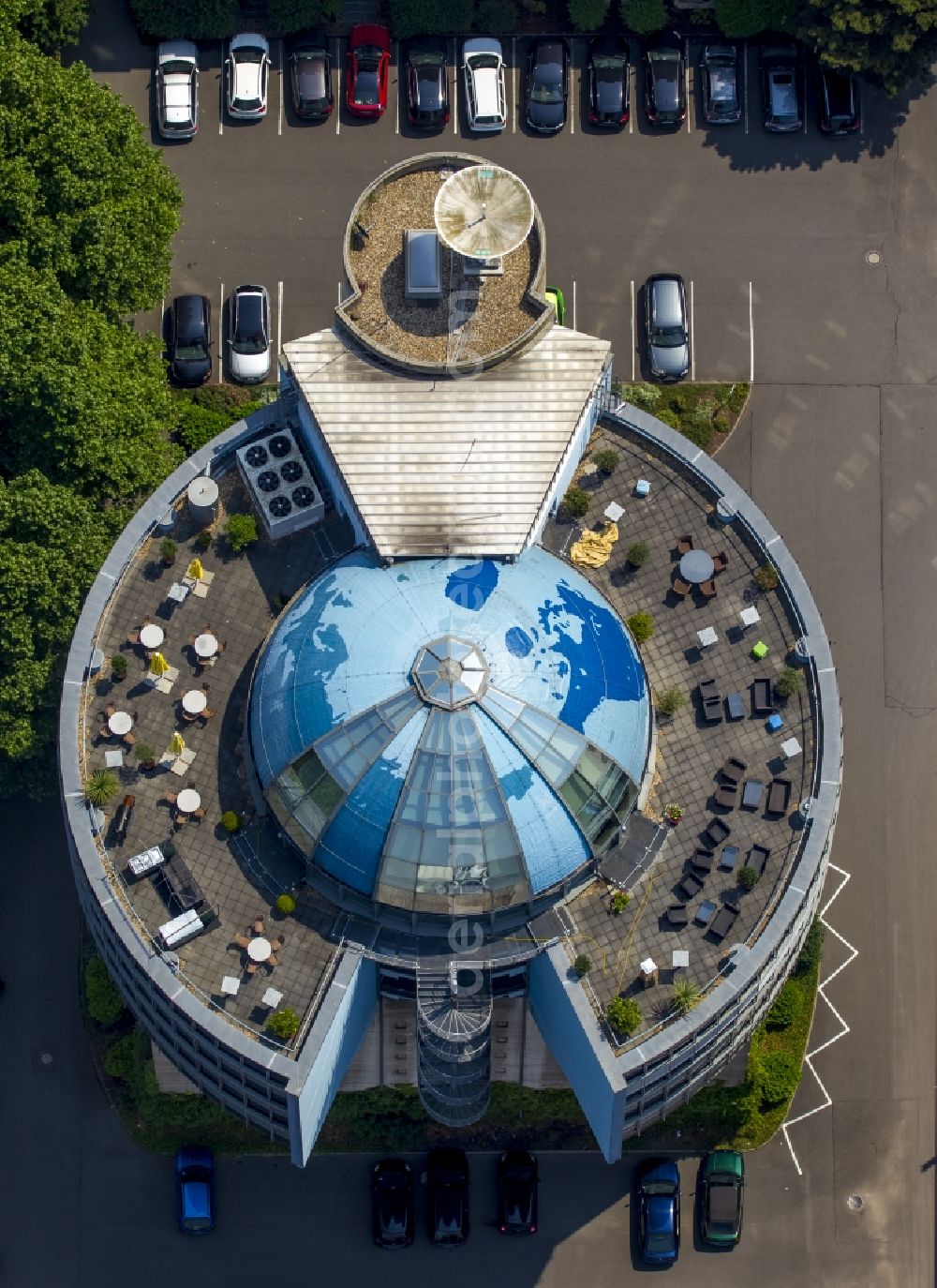 Hattingen from above - Building the tower SATKOM Ruhr Tower in commercial and landscape park Henrichshuette Hattingen Hattingen in North Rhine-Westphalia