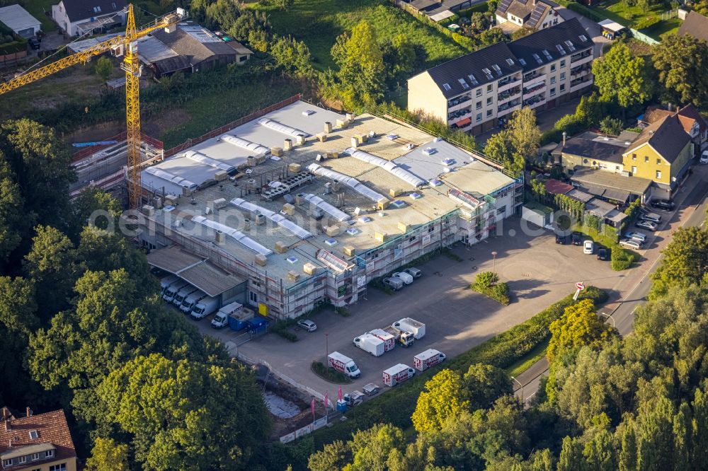 Hagen from above - Building construction site and new construction of a production hall on the premises of the bakery - confectionery Stadtbaeckerei Kamp on street Schwerter Strasse in Hagen at Ruhrgebiet in the state North Rhine-Westphalia, Germany