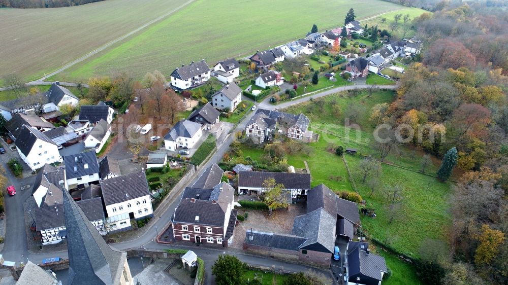 Hennef (Sieg) from above - The village of Boedingen in the state North Rhine-Westphalia, Germany