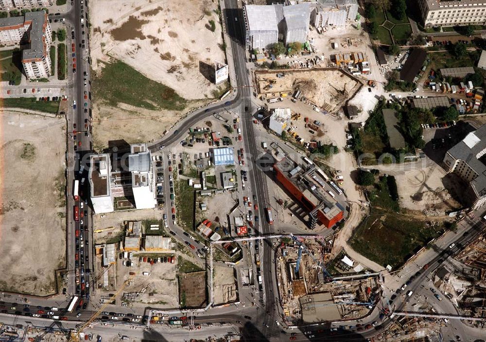 Aerial photograph Berlin - Bebauung des Areales am Leipziger Platz in Berlin-Mitte.