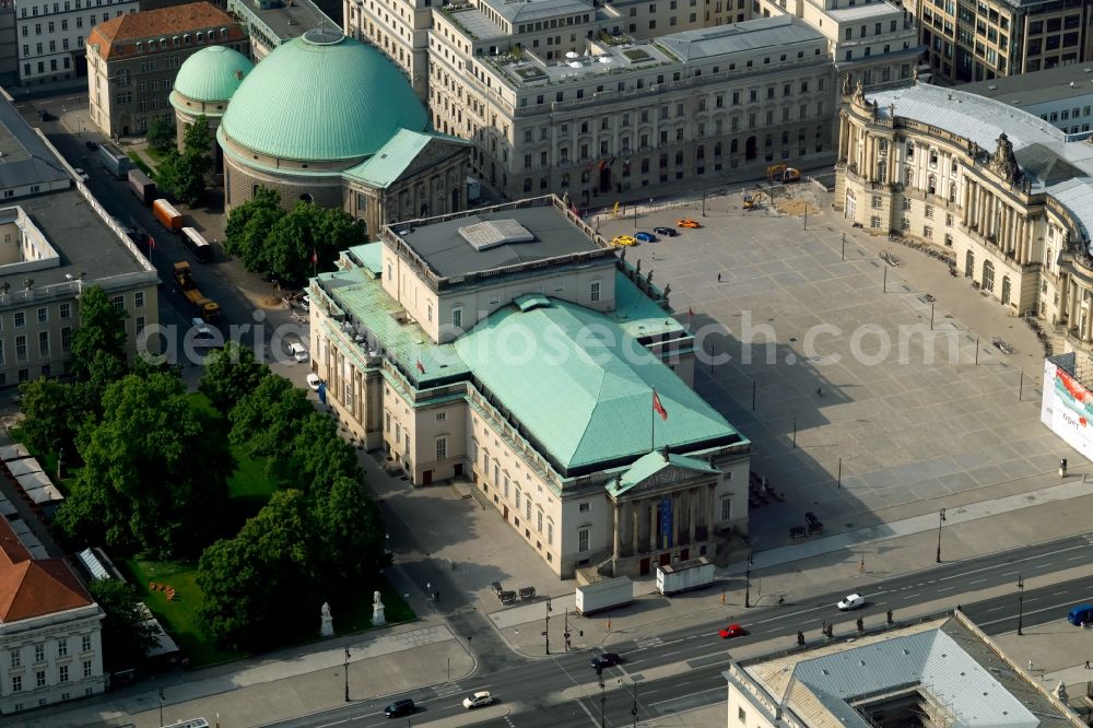 Aerial image Berlin - Bebelplatz in Berlin on Unter den Linden