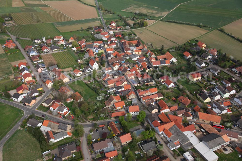 Bechenheim from above - Bechenheim is a municipality in the Alzey-Worms, in Rhineland-Palatinate