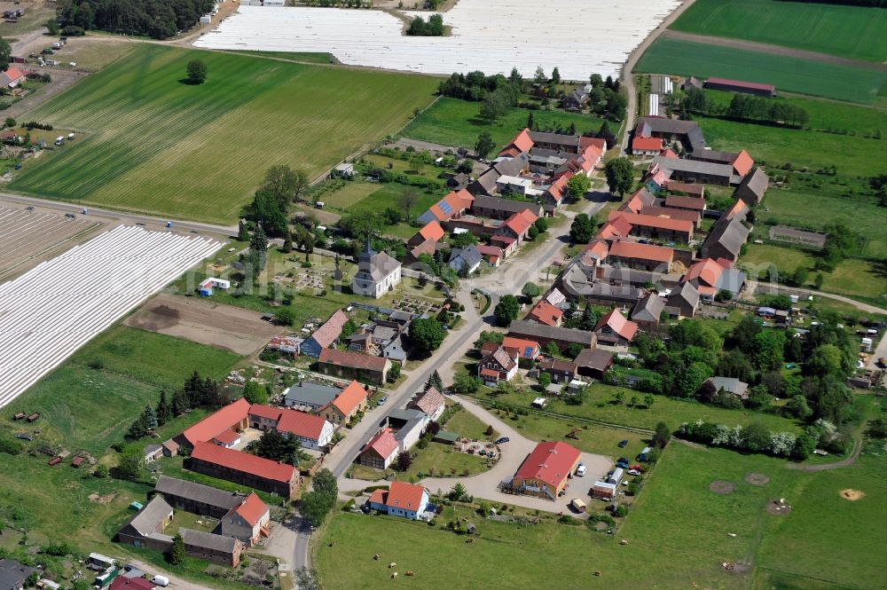 Aerial photograph Beelitz OT Schlunkendorf - Schlunkendorf in the state Brandenburg