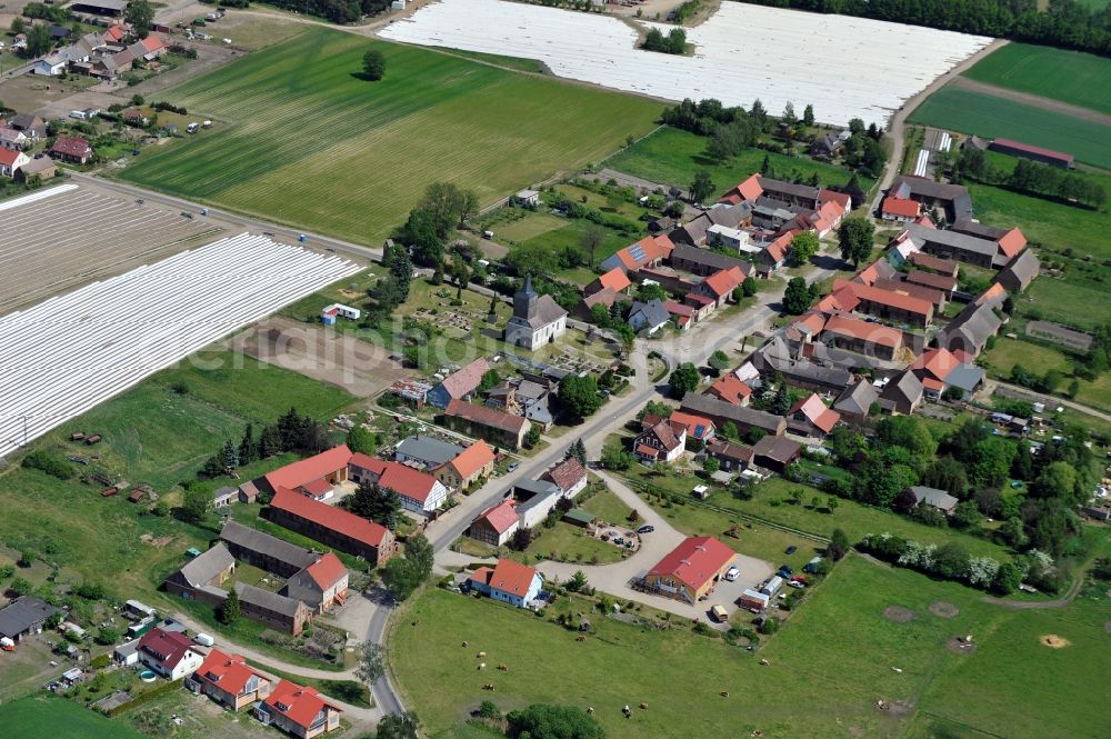 Beelitz OT Schlunkendorf from above - Schlunkendorf in the state Brandenburg