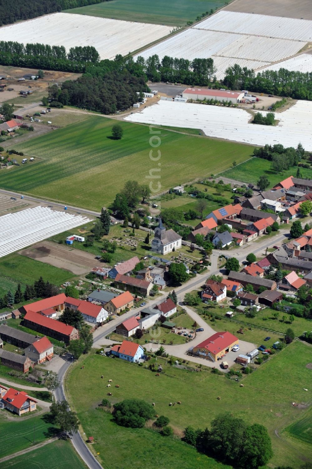 Aerial image Beelitz OT Schlunkendorf - Schlunkendorf in the state Brandenburg